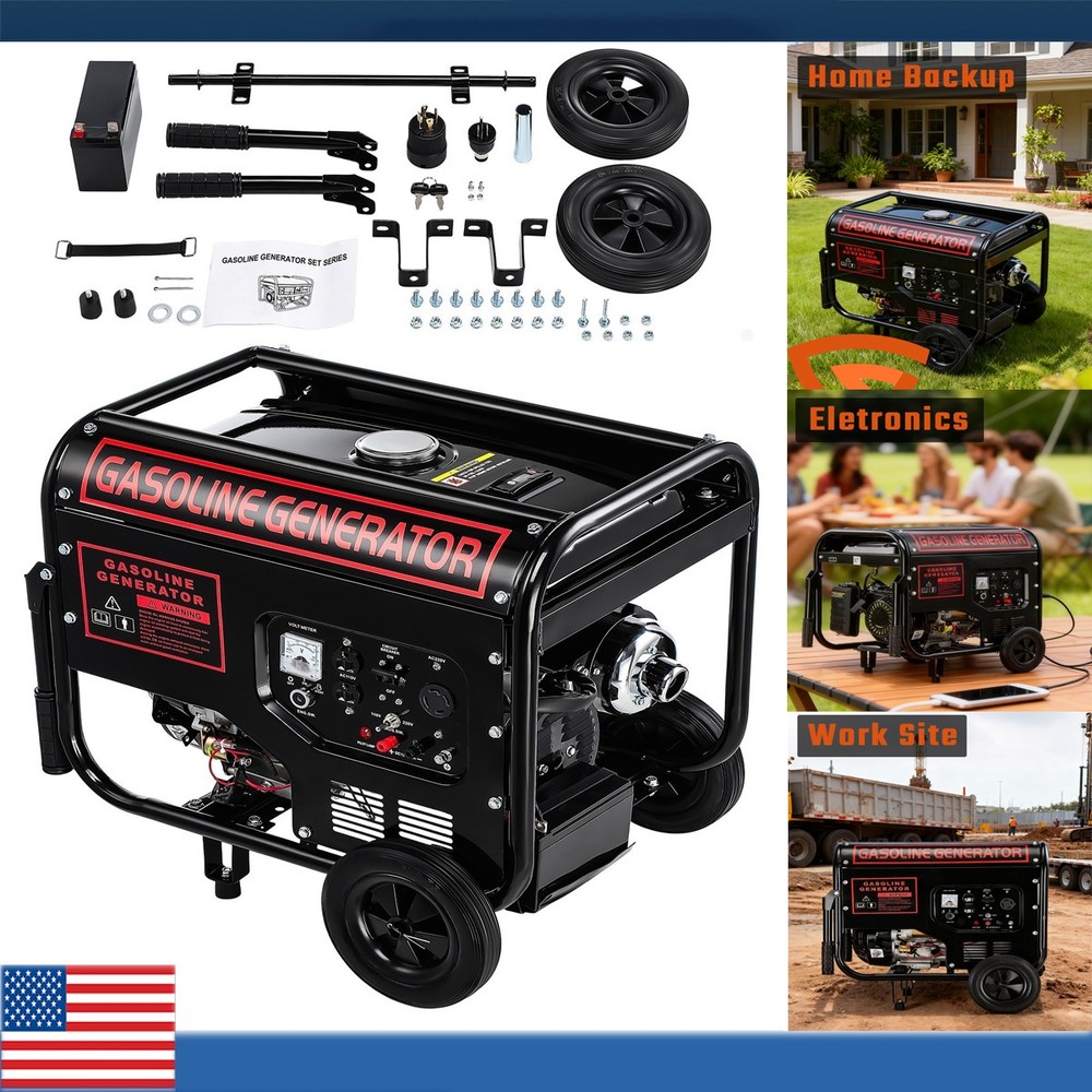 5000W Gas Inverter Generator Electric Start 274cc OHV Engine 110V 220V Dual Volt