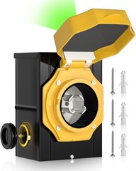 Marsflex 30 Amp Generator Inlet Box, Pre-Drilling NEMA L14-30P 30A, Yellow
