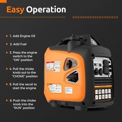 2500W Portable Inverter Generator Quiet Gas Powered Generators CO Sensor Outdoor