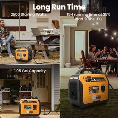 2500W Peak Gas/Propane Inverter Generator – Parallel Ready for Double Output