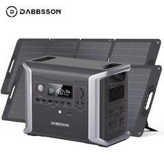 Dabbsson 1200W 1330Wh Power Station Camping with 2x Folding Solar Panel 210W