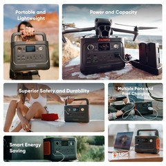 Jackery JE-300C Explorer 300v2 Auto Kit Portable Power Station, 288Wh Capacity,
