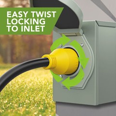 Leisure 30 Amp STW 50′ 4 Prong Generator/Industrial Locking Extension Cord