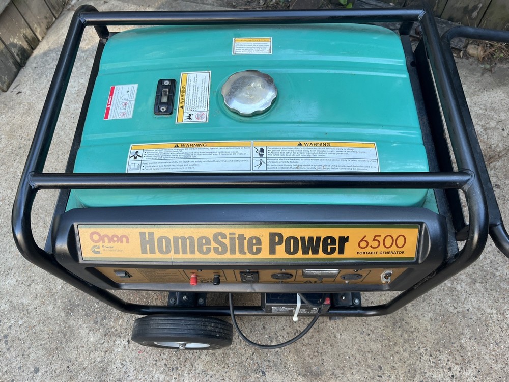 Onan HomeSite Power 6500 Watts Generator Honda Motor Electric Start Runs Great