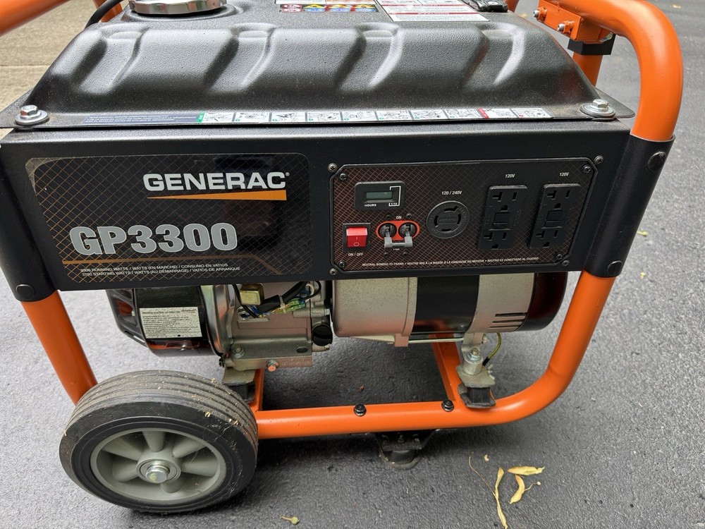 Generac gp3300 (3750 starting watts) generator with wheels. Barely used!