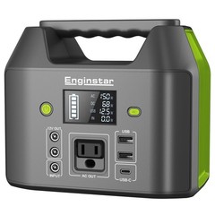 EnginStar Portable Power Station, 150W 155Wh Bank with 110V 150W, Green