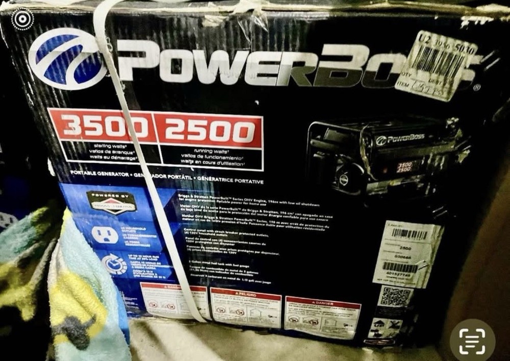 NEW – PowerBoss 2500W Gasoline Powered Portable Generator with CO Guard®