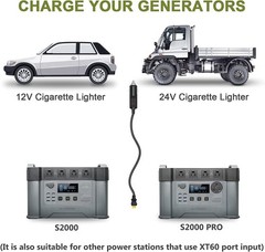 14AWG 1.5M ALLPOWERS Vehicle Cigarette Lighter to XT60 Cord for Power Station