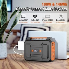 Portable Power Station 100W Portable Laptop Charger 146Wh/39600mAh