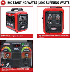 SIMPSON Cleaning SIG2218 Portable Gas Inverter Generator Power Station for Campi