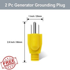 HARSKIYER 2 Pack Yellow Neutral Ground Plug Generator