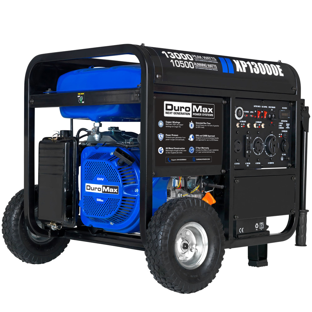 DuroMax XP13000E 13000W Gas Portable Generator – Blue/Black
