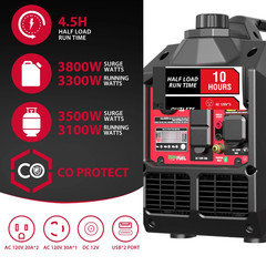 Powersmart Portable Equipment 3800-Watt Dual Fuel Manual Start with CO Detect
