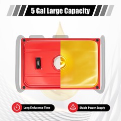 4-Gallon Universal Generator Gas Fuel Tank w/ Chrome Cap Gauge Petcock Valve Red