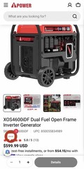 Dual Fuel Open Frame Inverter Generator Great Deal Brand New