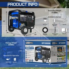 Duromax 10,000-W 18HP Portable RV Ready Gas Powered Generator w/ Electric Start