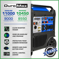 Xp11000Ih 11,000-Watt Dual Fuel Portable Digital Inverter Generator – Gas & Prop