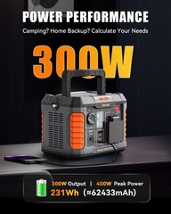 BALDR Portable Power Station 300W 231Wh Power Bank with 100W Two-Way Charging