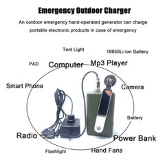 Emergency Hand Crank Outdoor Generator 30W/28V Manual Portable Voltage Tool