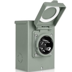 WELLUCK 30 Amp Generator Inlet Box NEMA L14-30P 125/250V Weatherproof Power Box