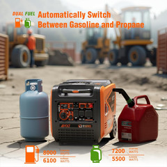 8000W Dual Fuel Inverter Generator, Super Quiet Electric Start Portable Generato