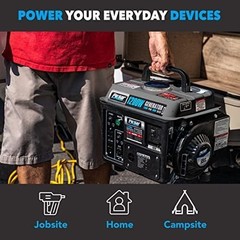 G1200SG 1200W Portable Gas Generator with Handle – Black/Gray