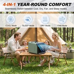 5,100 BTU Fast Quiet Cooling Camping Portable Air Conditioner Remote Control