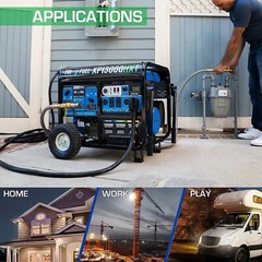 DuroMax 13,000-W Portable Hybrid Tri Fuel Generator w/ Electric Start, CO Sensor