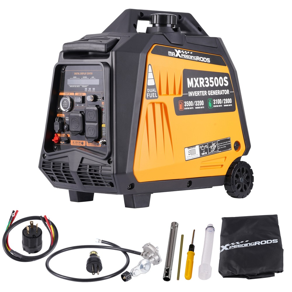 Dual Fuel Gas/Propane 3500 Watt Inverter Generator Portable with CO Alert