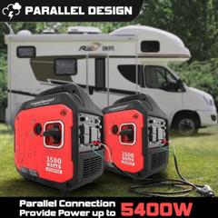 PowerSmart Portable Inverter Generator, 3500W Super Quiet Gas Engine, Eco-Mode