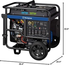 Westinghouse 15,000-W Portable Dual Fuel Generator with Remote Start, CO Sensor