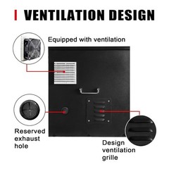 Durable Steel Generator Box Lockable Ventilated W/ Cooling Fan Theft Protection