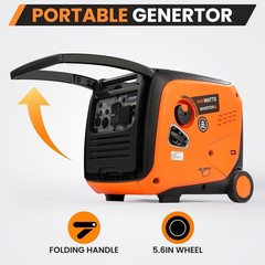 Efurden Portable Inveter Generator Quiet 4800 Watts Gas Powered CO with Wheel