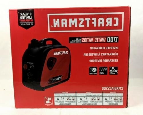 Craftsman 1700W Inverter Generator CMXGIAC2200 Easy Start Mobility Steady Power