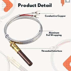 5 Pcs 36″ Thermopile Generators, 750mV Gas Fireplace & Heater Replacement Parts