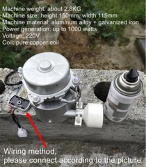 Aluminum Alloy 1000 Watt Turbo Hydro Generator 220 Volt 50hz Household