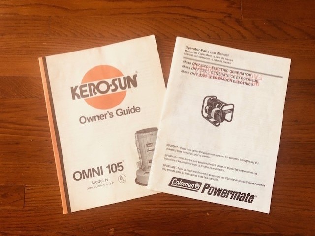 Kero-Sun Omni 105 Heater & Coleman Powermate Generator Maxa OHV 3000 Manuals