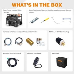 GENMAX 10,500-W Portable Tri Fuel Gas Inverter Generator, Remote Start CO Sensor
