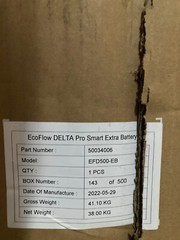EcoFlow DELTA Pro Smart Extra Battery 3600Wh, EFD500-EB