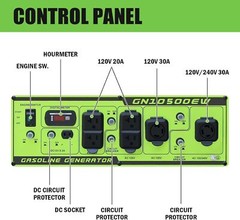 Green Power 10,500-W Portable RV Ready Gas Powered Generator with Electric Start