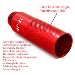 Red Run Gas Cap Oil Aluminum Funnel for Honda Generator EU1000i 2000i Eu20i