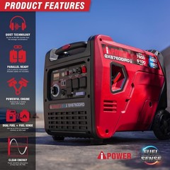 A-iPower GXS7600iRD – Dual Fuel, Remote Start Inverter Generator