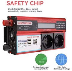 12V 4000W Power Inverter Sine Wave Converter With 4 Outlets + USB