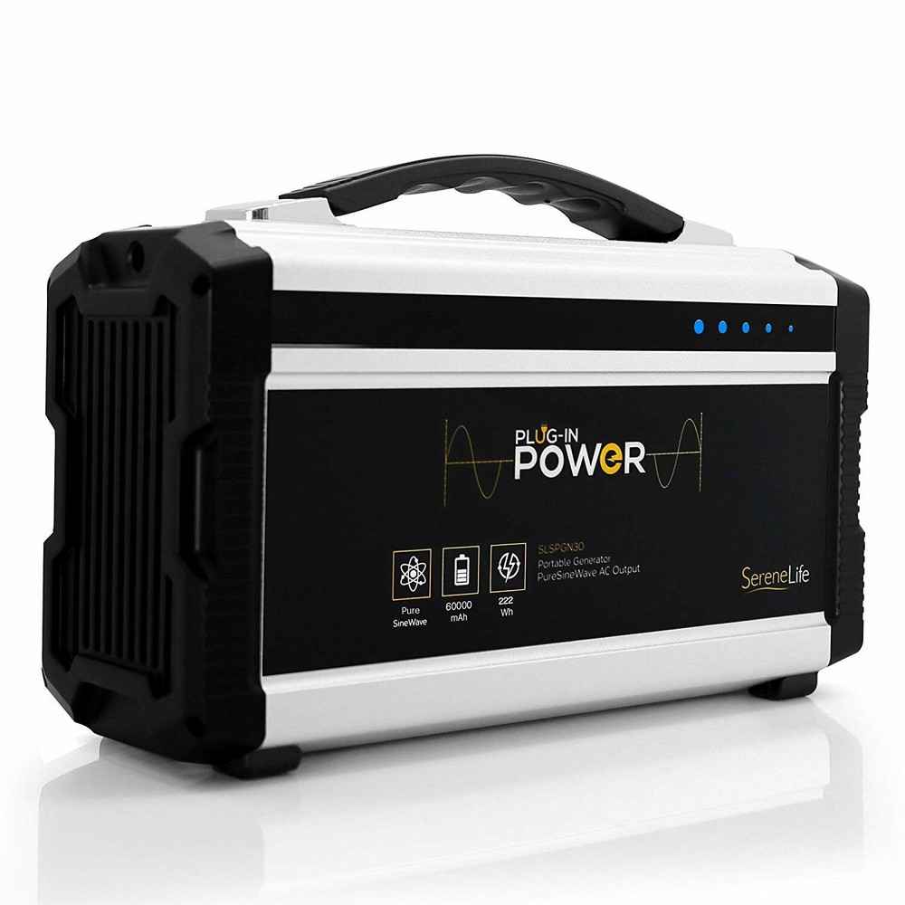 Serenelife Rechargeable Battery Portable Power Generator – 222-Watt Solar Panel