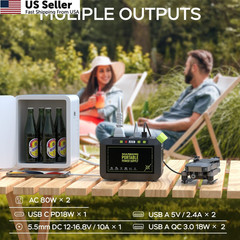 MARBERO Portable Power Station 88Wh Camping Lithium Battery Solar Green