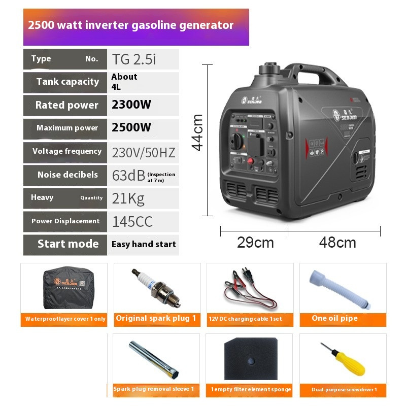Petrol Generator 220V Small Mini Household Mute Outdoor Rechargeable Portable