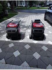 TWO Honda EU7000iS Inverter Generator Electric Start Portable 120/240V 5.1 gal