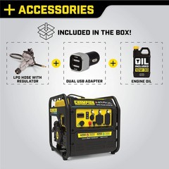 Champion 4,250-W Super Quiet Portable RV Ready Dual Fuel Gas Inverter Generator