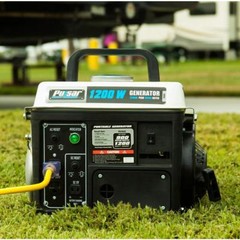 Pulsar 1200-Watt Quiet Portable Gas Powered Generator Home RV Camping Tailgating