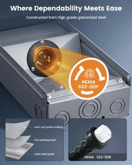 SURAIELEC 50 Amp Generator Power Inlet Box, NEMA SS2-50P